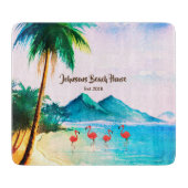 Beach Waterverf Blue Green Tropical Snijplank (Voorkant)