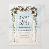 Beach Waterverf Boho Floral Aankondigingskaart (Voorkant)