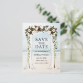 Beach Waterverf Boho Floral Aankondigingskaart (Staand voorkant)