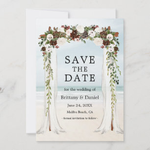 Beach Waterverf Boho Floral Save The Date