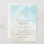 Beach Waterverf Bridal Shower Uitnodiging (Voorkant)