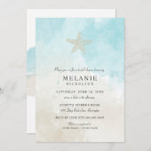 Beach Waterverf Bridal Shower Uitnodiging (Voorkant / Achterkant)