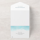 Beach Waterverf bruiloft in één uitnodiging (Buitenkant)