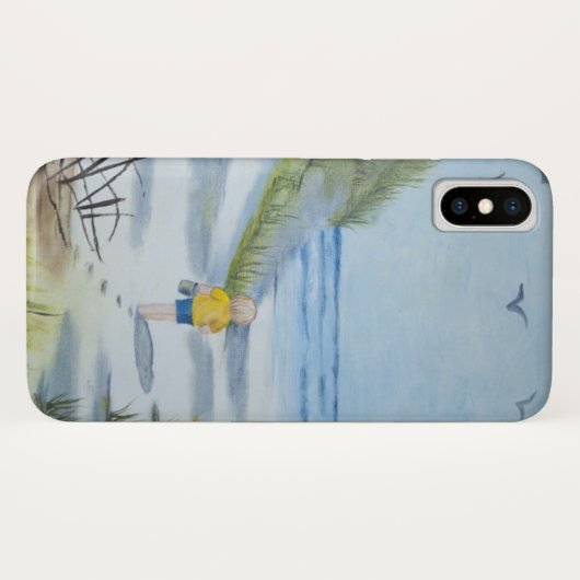 Beach waterverf Case-Mate iPhone case (Achterkant (horizontaal))