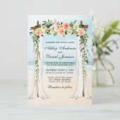 Beach Waterverf Coral Floral Kaart (Staand voorkant)