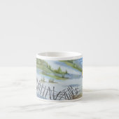 Beach waterverf espresso kop (Voorkant)