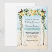 Beach Waterverf Floral Yellow Gold Kaart (Voorkant / Achterkant)