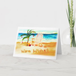 Beach Waterverf kerstkaart Feestdagen Kaart