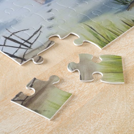 Beach waterverf legpuzzel (Zijkant)
