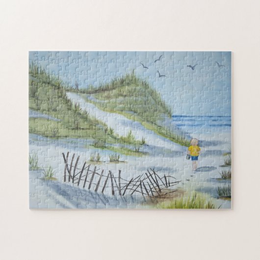 Beach waterverf legpuzzel (Horizontaal)