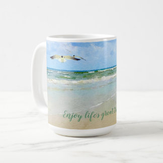 Beach Waterverf Life's Treasures Koffiemok