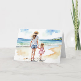 Beach Waterverf Moederdag Kaart