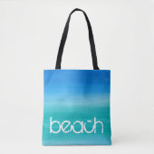 Beach Waterverf Ocean Blue Green Tote Bag (Voorkant)