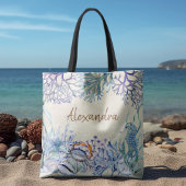 Beach Waterverf Ocean Zee Life gepersonaliseerd Tote Bag