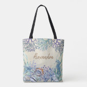 Beach Waterverf Ocean Zee Life gepersonaliseerd Tote Bag (Achterkant)