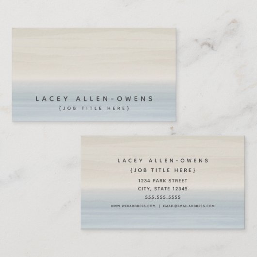 Beach Waterverf Ombre Generic Sjabloon Visitekaartje (Voorkant / Achterkant)