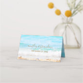 Beach Waterverf Place Card Plaatskaartje (Achterkant)