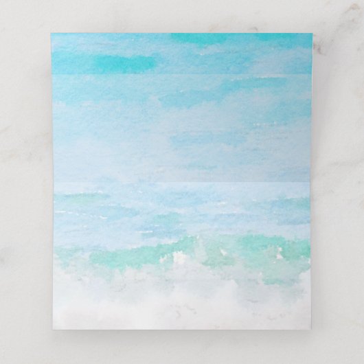 Beach Waterverf Place Card Plaatskaartje (Binnenkant ongevouwen)
