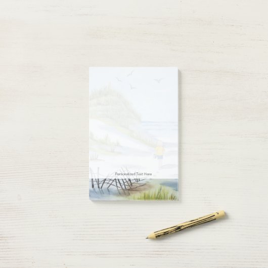 Beach waterverf post-it® notes (Op bureau)