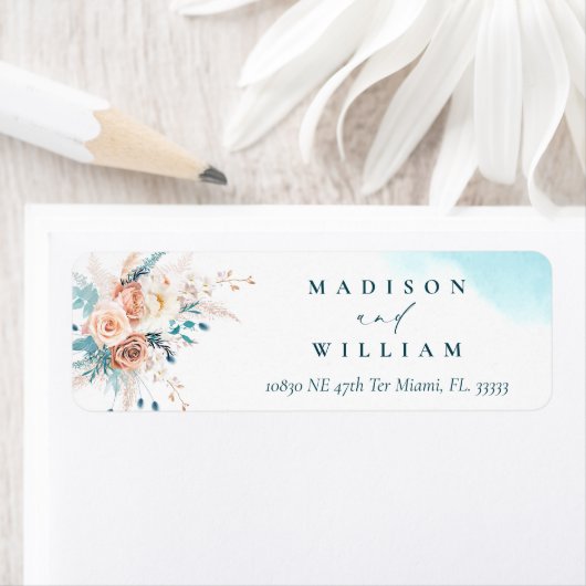 Beach Waterverf Retour Adres Label (Insitu)