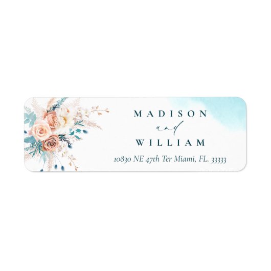 Beach Waterverf Retour Adres Label (Voorkant)