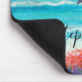 Beach Waterverf Seascape Dolphin Monogram Muismat (Hoek)