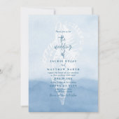 Beach Waterverf Seashell Weddenschap Kaart (Voorkant)