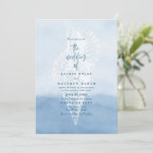 Beach Waterverf Seashell Weddenschap Kaart (Staand voorkant)