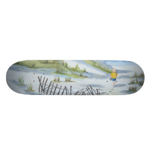 Beach waterverf skateboard