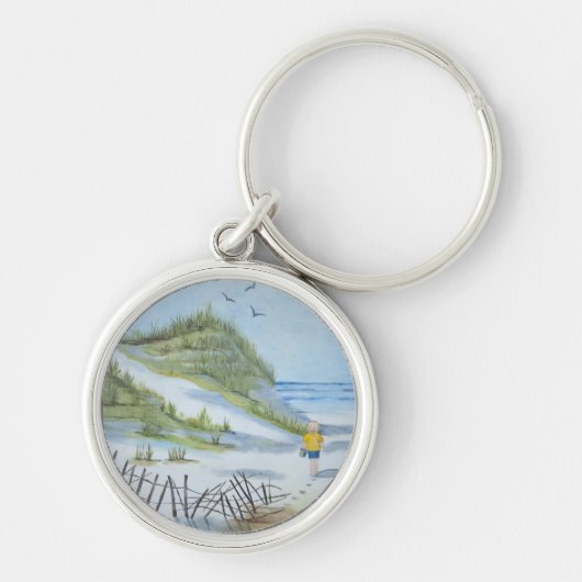 Beach waterverf sleutelhanger (Voorkant)