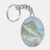 Beach waterverf sleutelhanger (Voorkant Links)