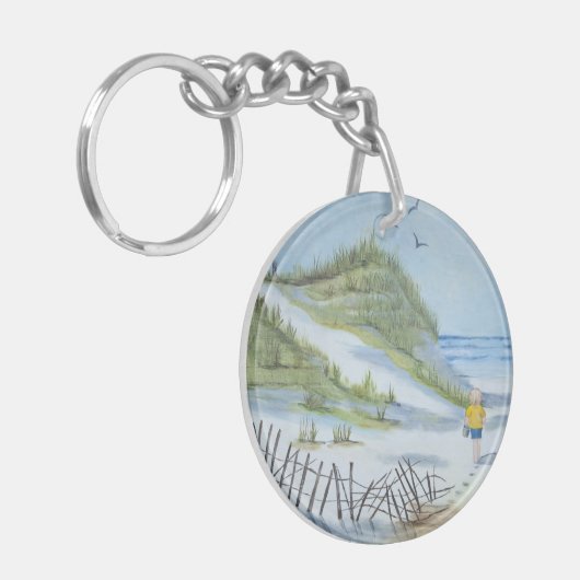 Beach waterverf sleutelhanger (Voorkant Links)