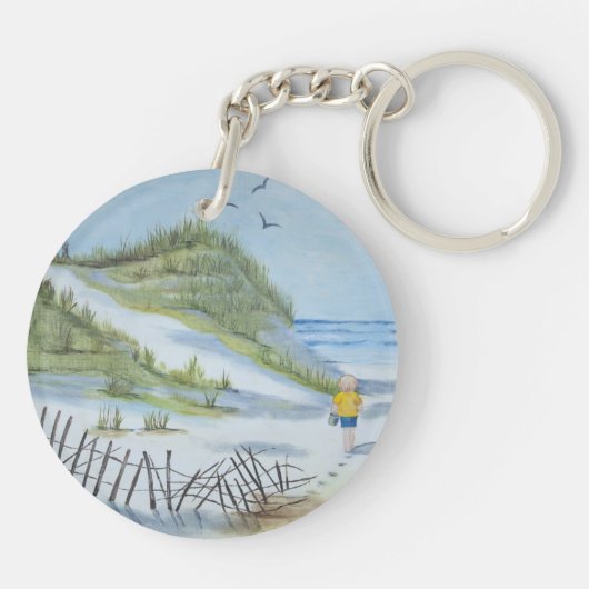 Beach waterverf sleutelhanger (Achterkant)