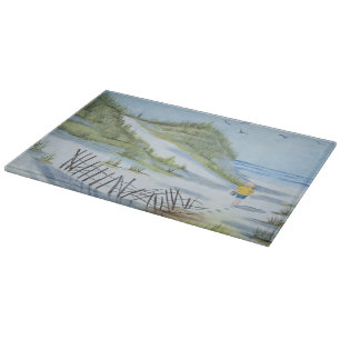 Beach waterverf snijplank