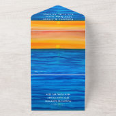 Beach Waterverf Sunset Destination Ocean Wave All All In One Uitnodiging (Buitenkant)