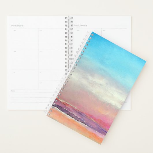 Beach Waterverf Sunset Pastels Planner (Display)