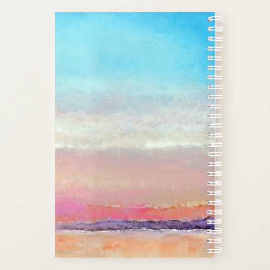 Beach Waterverf Sunset Pastels Planner (Achterkant)