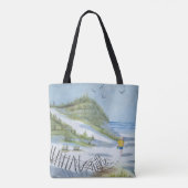Beach waterverf tote bag (Achterkant)