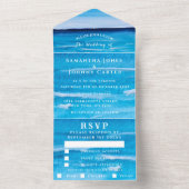 Beach Waterverf Tropical Destination Ocean Wave All In One Uitnodiging (Binnen)