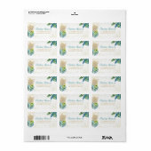 Beach Waterverf Tropisch anananas Adres Etiket (Full Sheet)