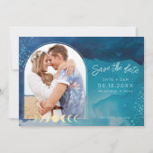 Beach Waterverf Whimsical Photo Wedding Save The Date (Voorkant)