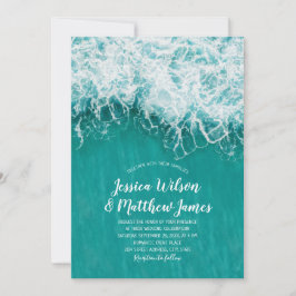 Beach Wave Ocean Destination Nautical Wedding Kaart