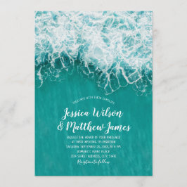 Beach Wave Ocean Destination Nautical Wedding Kaart