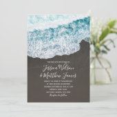 Beach Wave Ocean Destination Nautische bruiloft Kaart (Staand voorkant)
