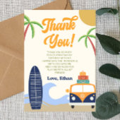 Beach Wave Surven Board Blue Verjaardagsfeest Bedankkaart