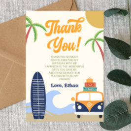 Beach Wave Surven Board Blue Verjaardagsfeest Bedankkaart