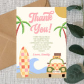 Beach Wave Surven Board Roze Verjaardagsfeest Bedankkaart