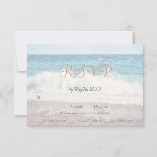 Beach Waves Beach Thormed Seaside Weddenschap RSVP (Voorkant)