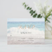 Beach Waves Beach Thormed Seaside Weddenschap RSVP Kaartje (Staand voorkant)