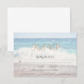 Beach Waves Beach Thormed Seaside Weddenschap RSVP Kaartje (Voorkant / Achterkant)